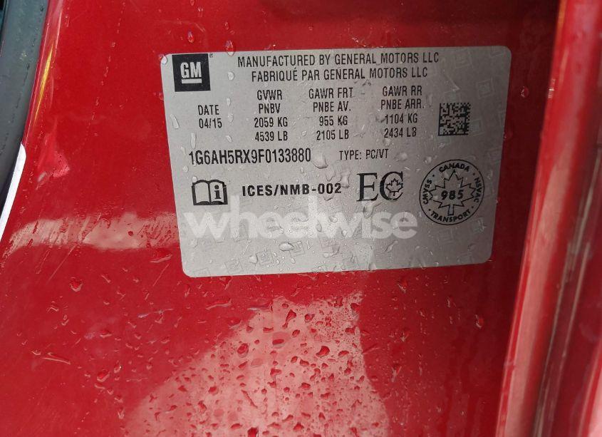 Photo 9 of 2015 Cadillac Ats LUXURY (VIN 1G6AH5RX9F0133880)