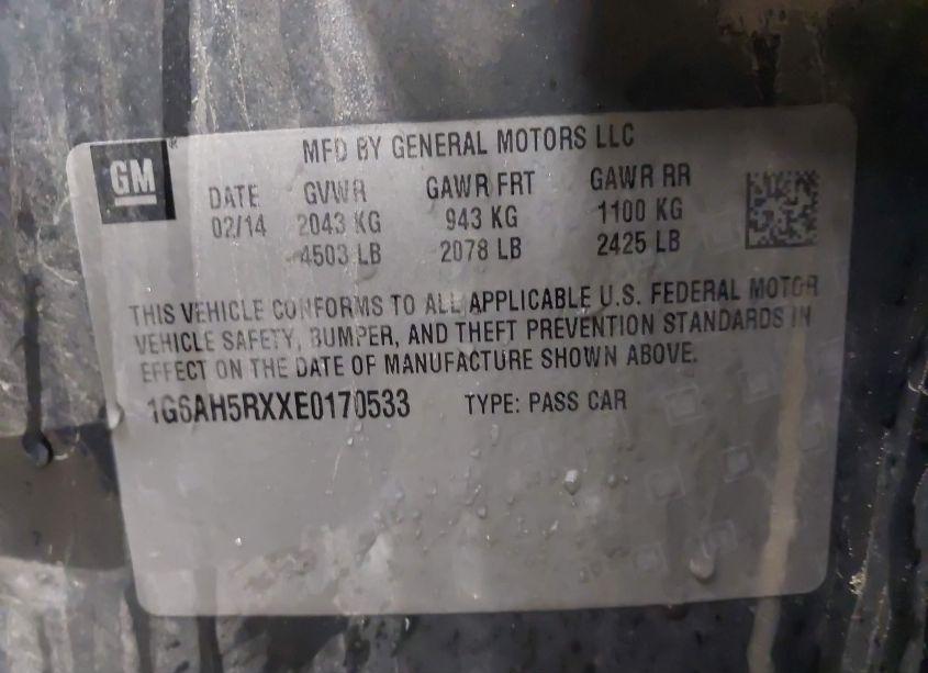 Photo 9 of 2014 Cadillac Ats LUXURY (VIN 1G6AH5RXXE0170533)