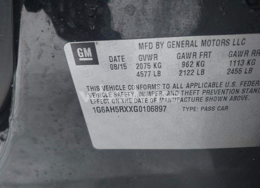 Photo 9 of 2016 Cadillac Ats LUXURY COLLECTION (VIN 1G6AH5RXXG0106897)