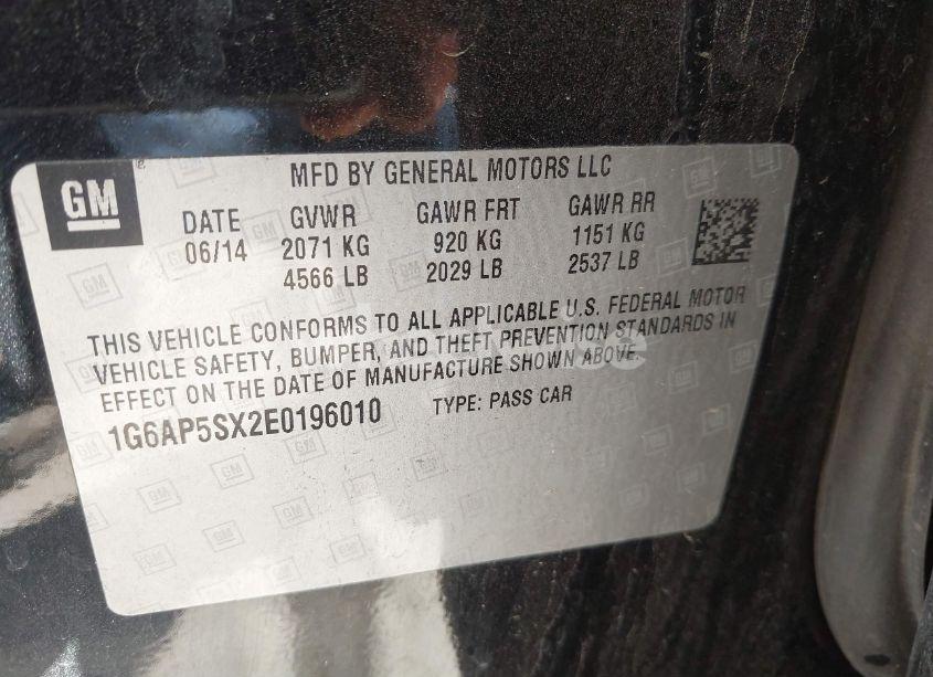 Photo 9 of 2014 Cadillac Cts STANDARD (VIN 1G6AP5SX2E0196010)