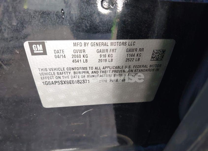 Photo 9 of 2014 Cadillac Cts STANDARD (VIN 1G6AP5SX8E0182371)