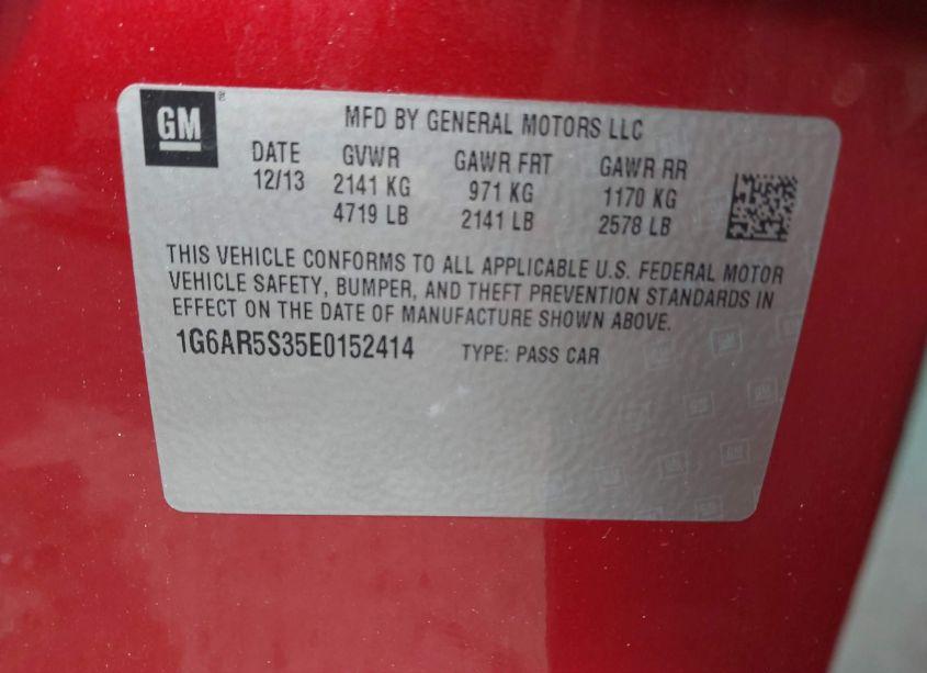 Photo 9 of 2014 Cadillac Cts LUXURY (VIN 1G6AR5S35E0152414)