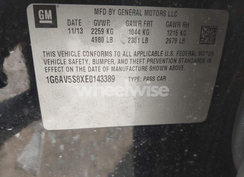 Photo 9 of 2014 Cadillac Cts VSPORT PREMIUM (VIN 1G6AV5S8XE0143389)