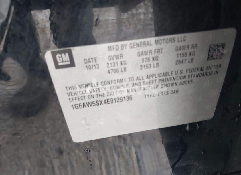 Photo 9 of 2014 Cadillac Cts STANDARD (VIN 1G6AW5SX4E0129136)