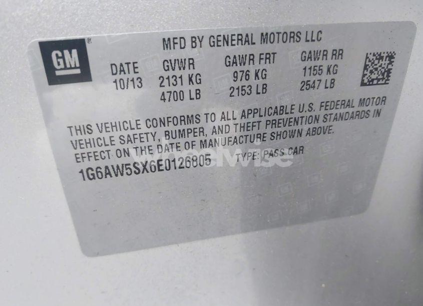 Photo 9 of 2014 Cadillac Cts STANDARD (VIN 1G6AW5SX6E0126805)