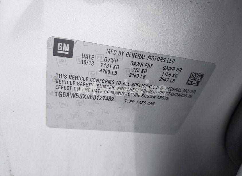 Photo 9 of 2014 Cadillac Cts STANDARD (VIN 1G6AW5SX9E0127432)