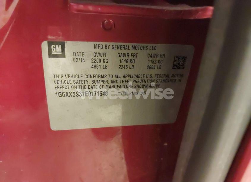 Photo 9 of 2014 Cadillac Cts LUXURY (VIN 1G6AX5S37E0171648)