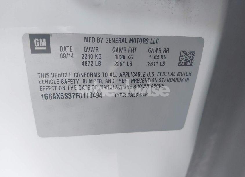 Photo 9 of 2015 Cadillac Cts LUXURY (VIN 1G6AX5S37F0110494)