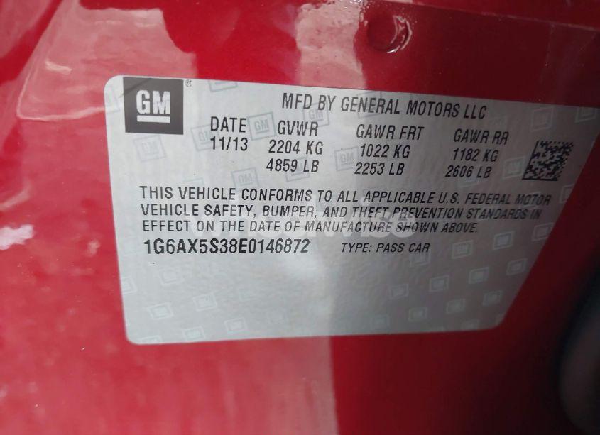 Photo 9 of 2014 Cadillac Cts LUXURY (VIN 1G6AX5S38E0146872)