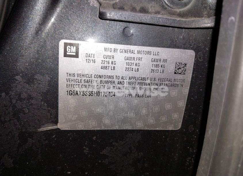 Photo 9 of 2017 Cadillac Cts LUXURY (VIN 1G6AX5SS5H0175404)