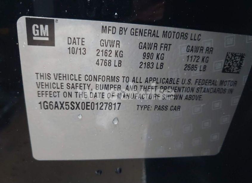 Photo 9 of 2014 Cadillac Cts LUXURY (VIN 1G6AX5SX0E0127817)