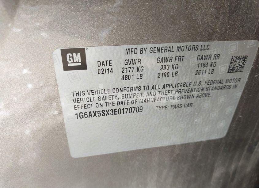 Photo 9 of 2014 Cadillac Cts LUXURY (VIN 1G6AX5SX3E0170709)