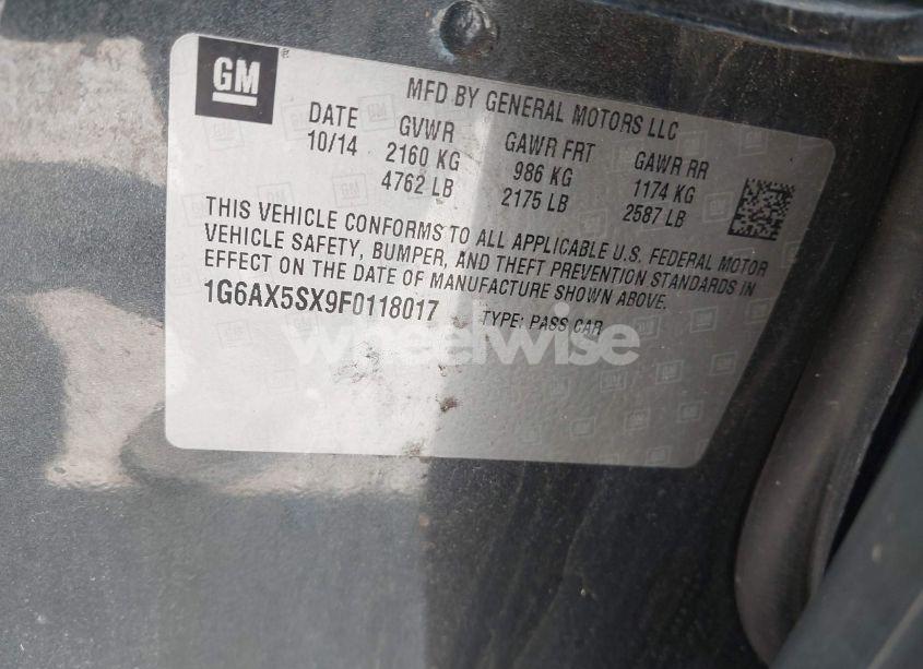 Photo 9 of 2015 Cadillac Cts LUXURY (VIN 1G6AX5SX9F0118017)