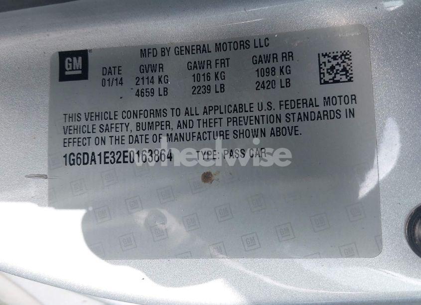 Photo 9 of 2014 Cadillac Cts STANDARD (VIN 1G6DA1E32E0163864)