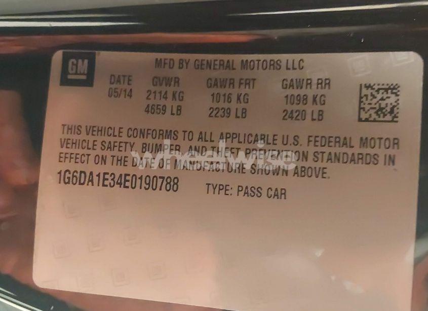 Photo 9 of 2014 Cadillac Cts STANDARD (VIN 1G6DA1E34E0190788)