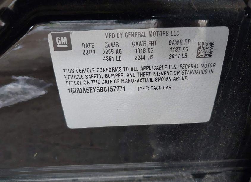 Photo 9 of 2011 Cadillac Cts STANDARD (VIN 1G6DA5EY5B0157071)