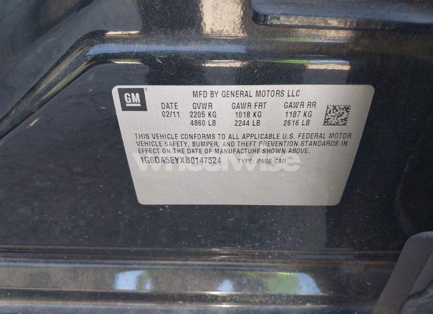 Photo 9 of 2011 Cadillac Cts STANDARD (VIN 1G6DA5EYXB0147524)