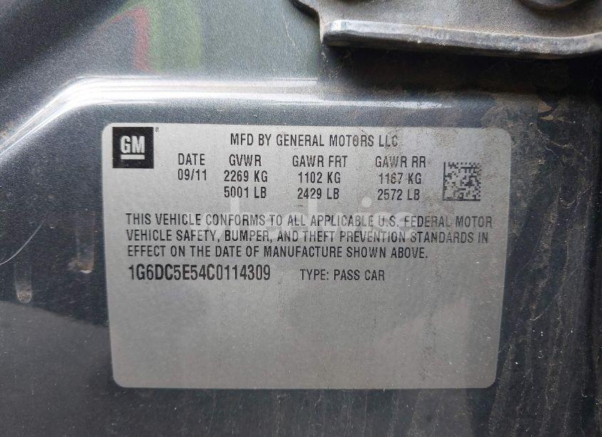 Photo 9 of 2012 Cadillac Cts STANDARD (VIN 1G6DC5E54C0114309)