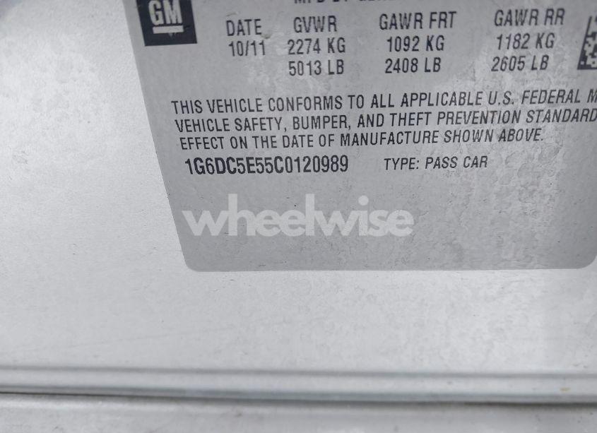 Photo 9 of 2012 Cadillac Cts STANDARD (VIN 1G6DC5E55C0120989)