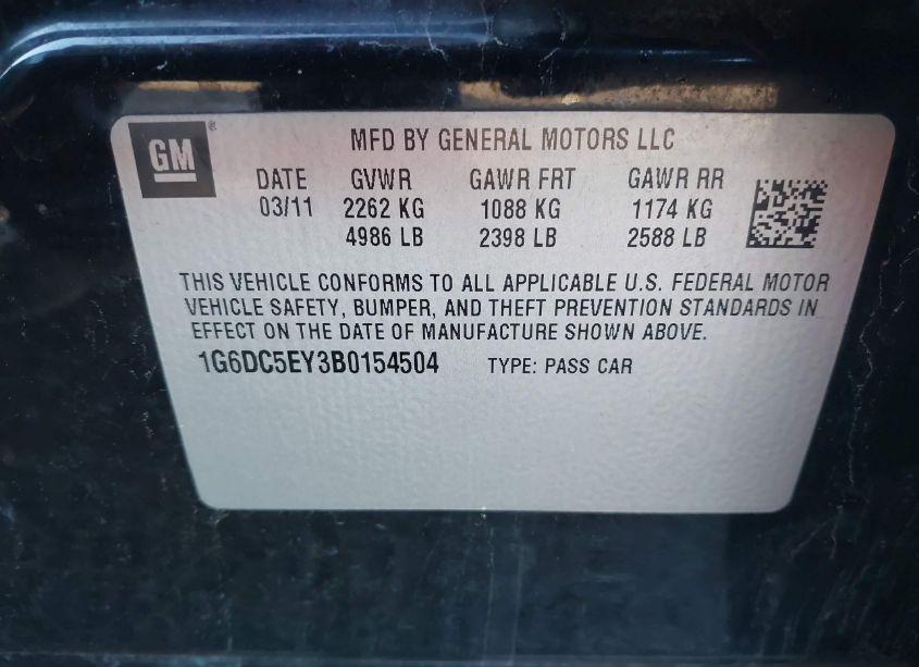 Photo 9 of 2011 Cadillac Cts STANDARD (VIN 1G6DC5EY3B0154504)