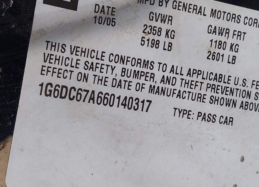 Photo 9 of 2006 Cadillac Sts V8 (VIN 1G6DC67A660140317)