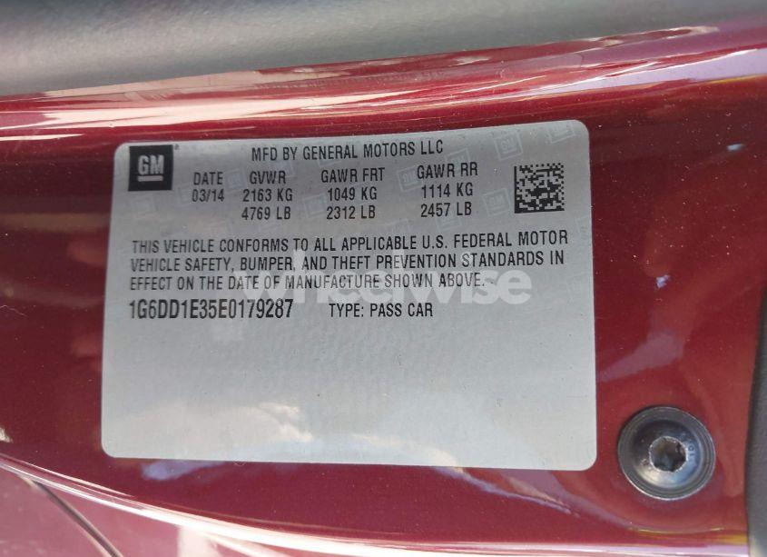 Photo 9 of 2014 Cadillac Cts PREMIUM (VIN 1G6DD1E35E0179287)