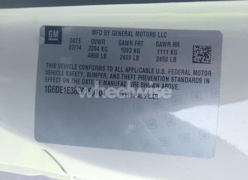 Photo 9 of 2014 Cadillac Cts STANDARD (VIN 1G6DE1E38E0168104)