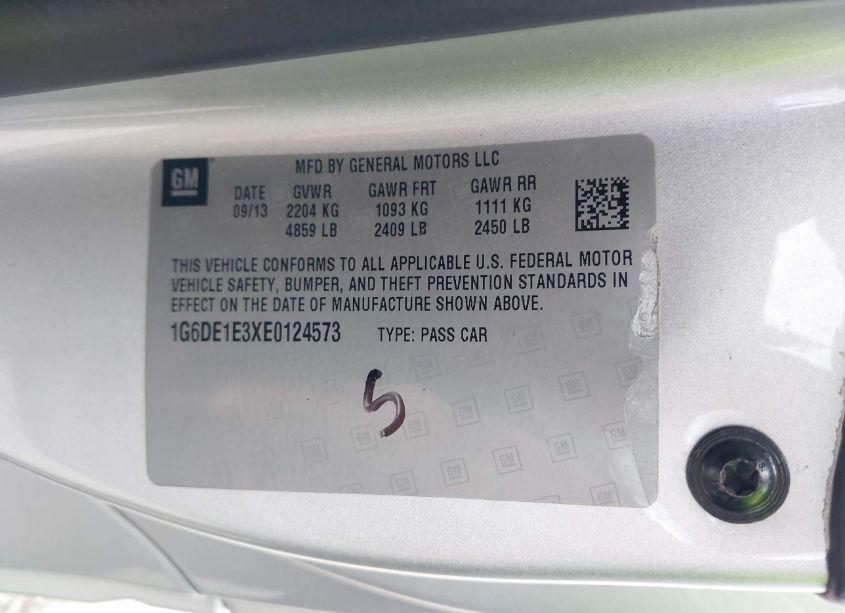 Photo 9 of 2014 Cadillac Cts STANDARD (VIN 1G6DE1E3XE0124573)