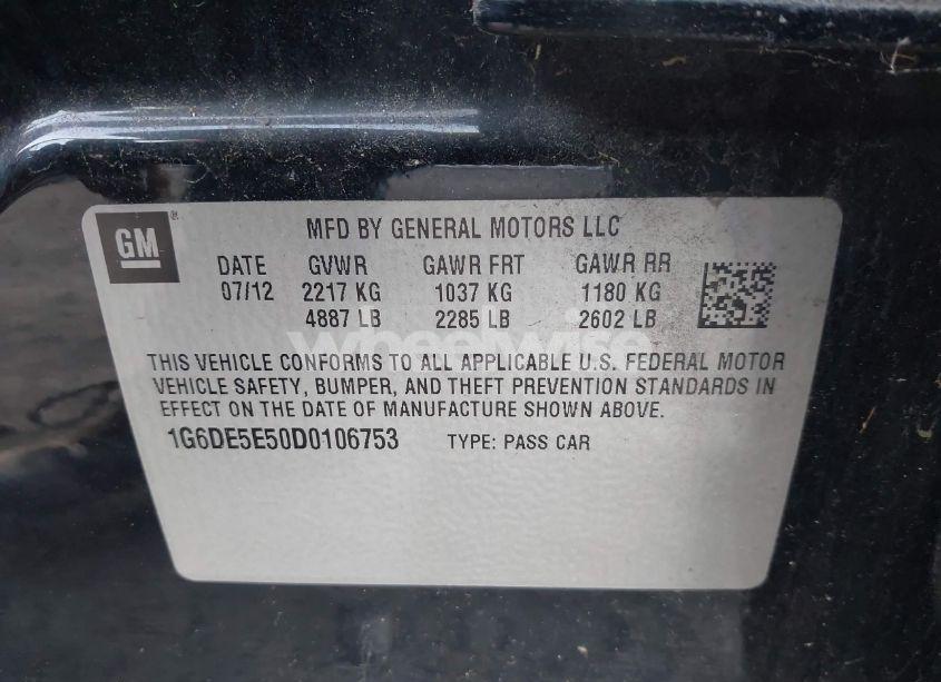 Photo 9 of 2013 Cadillac Cts LUXURY (VIN 1G6DE5E50D0106753)