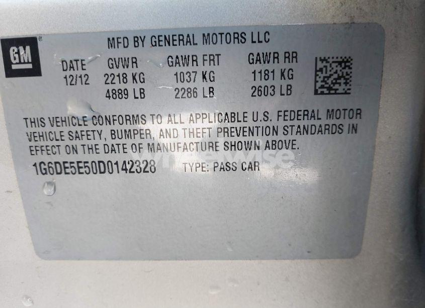 Photo 9 of 2013 Cadillac Cts LUXURY (VIN 1G6DE5E50D0142328)