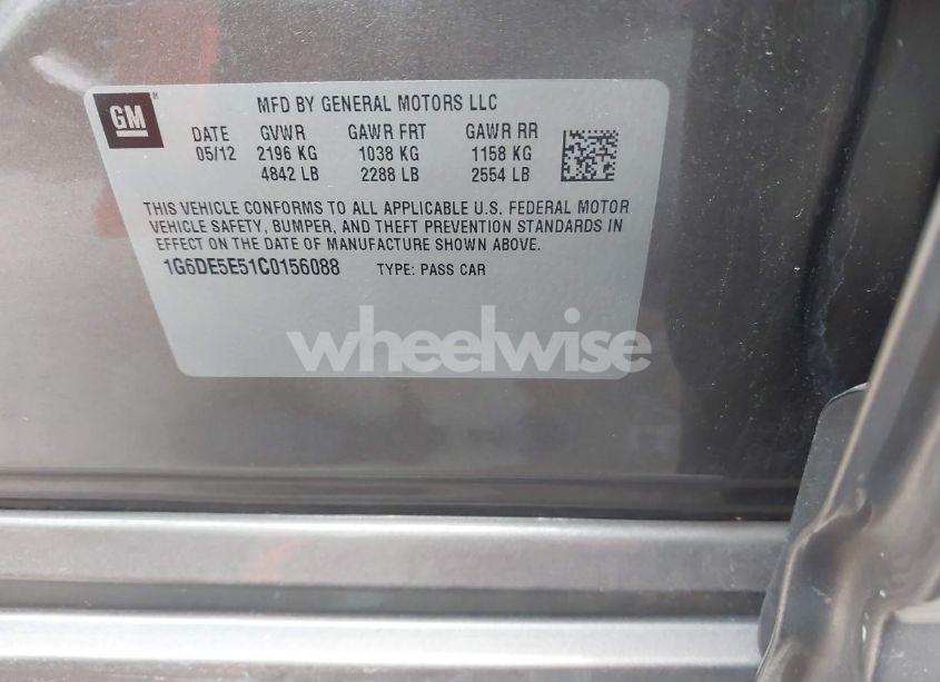 Photo 9 of 2012 Cadillac Cts LUXURY (VIN 1G6DE5E51C0156088)