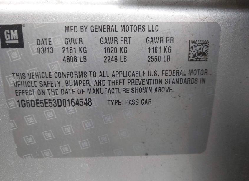 Photo 9 of 2013 Cadillac Cts LUXURY (VIN 1G6DE5E53D0164548)