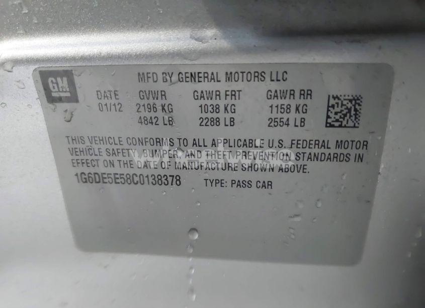 Photo 9 of 2012 Cadillac Cts LUXURY (VIN 1G6DE5E58C0138378)