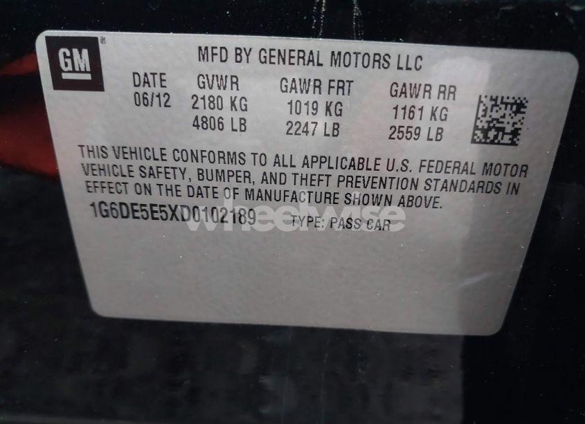 Photo 9 of 2013 Cadillac Cts LUXURY (VIN 1G6DE5E5XD0102189)