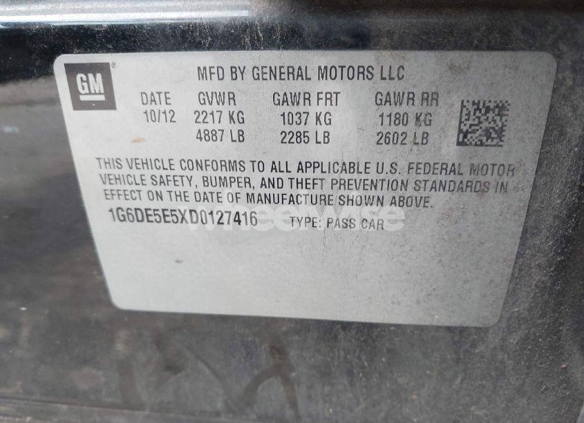 Photo 9 of 2013 Cadillac Cts LUXURY (VIN 1G6DE5E5XD0127416)