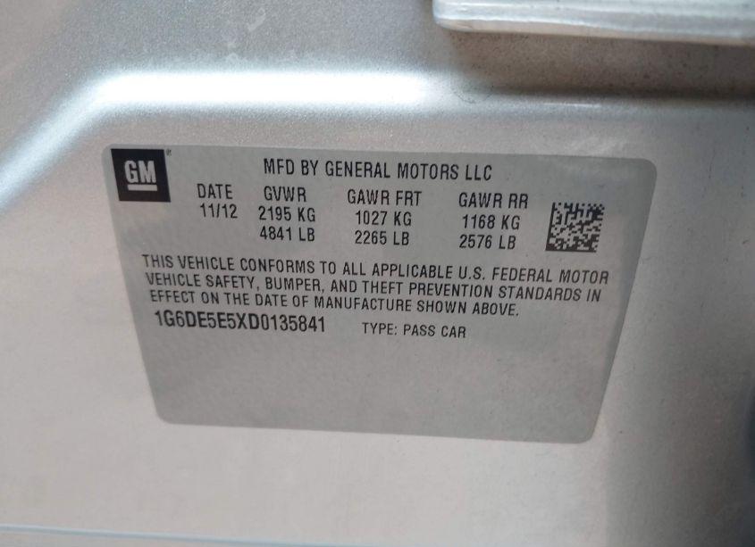 Photo 9 of 2013 Cadillac Cts LUXURY (VIN 1G6DE5E5XD0135841)