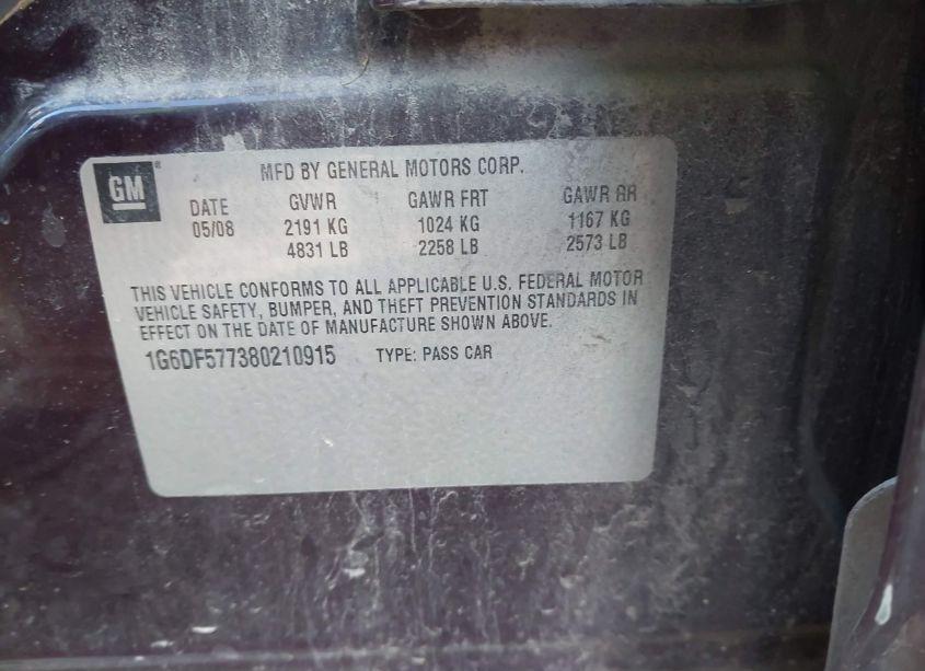 Photo 9 of 2008 Cadillac Cts STANDARD (VIN 1G6DF577380210915)