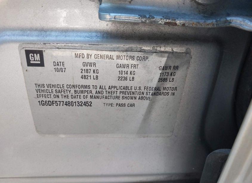 Photo 9 of 2008 Cadillac Cts STANDARD (VIN 1G6DF577480132452)