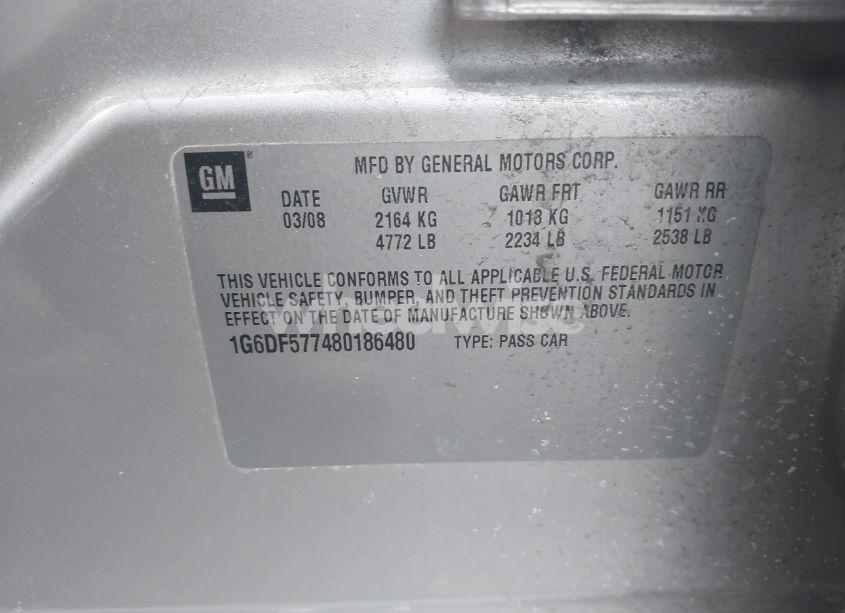 Photo 9 of 2008 Cadillac Cts STANDARD (VIN 1G6DF577480186480)