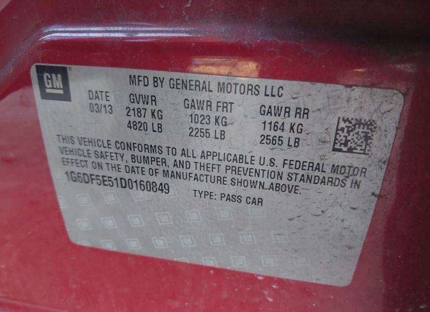 Photo 9 of 2013 Cadillac Cts LUXURY (VIN 1G6DF5E51D0160849)