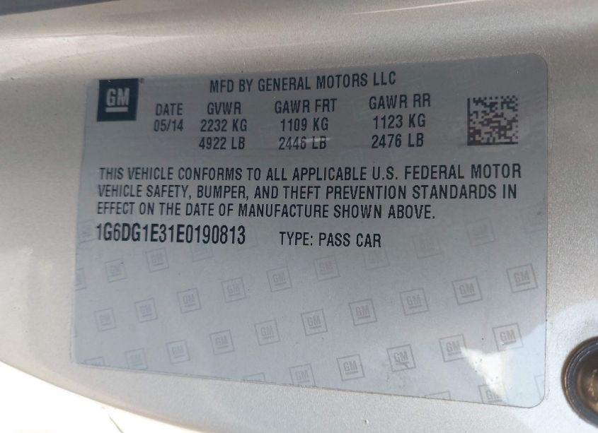 Photo 9 of 2014 Cadillac Cts PERFORMANCE (VIN 1G6DG1E31E0190813)