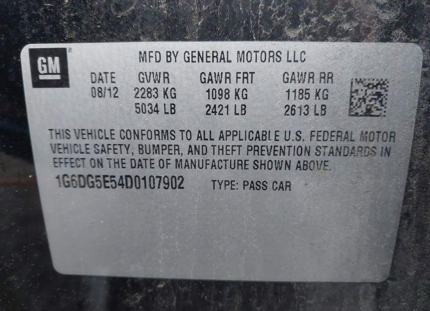 Photo 9 of 2013 Cadillac Cts LUXURY (VIN 1G6DG5E54D0107902)