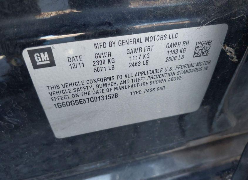 Photo 9 of 2012 Cadillac Cts LUXURY (VIN 1G6DG5E57C0131528)