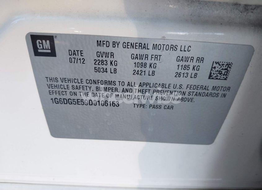 Photo 9 of 2013 Cadillac Cts LUXURY (VIN 1G6DG5E59D0106163)