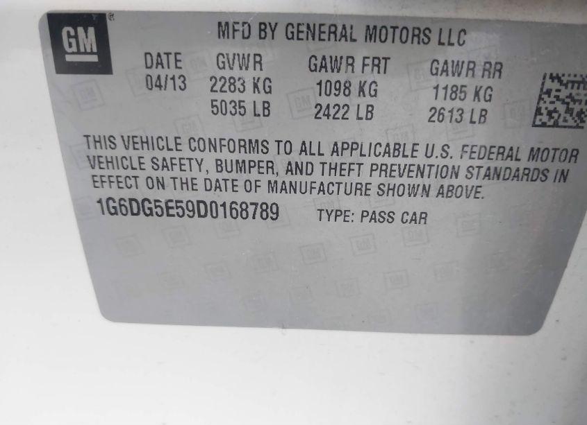 Photo 9 of 2013 Cadillac Cts LUXURY (VIN 1G6DG5E59D0168789)