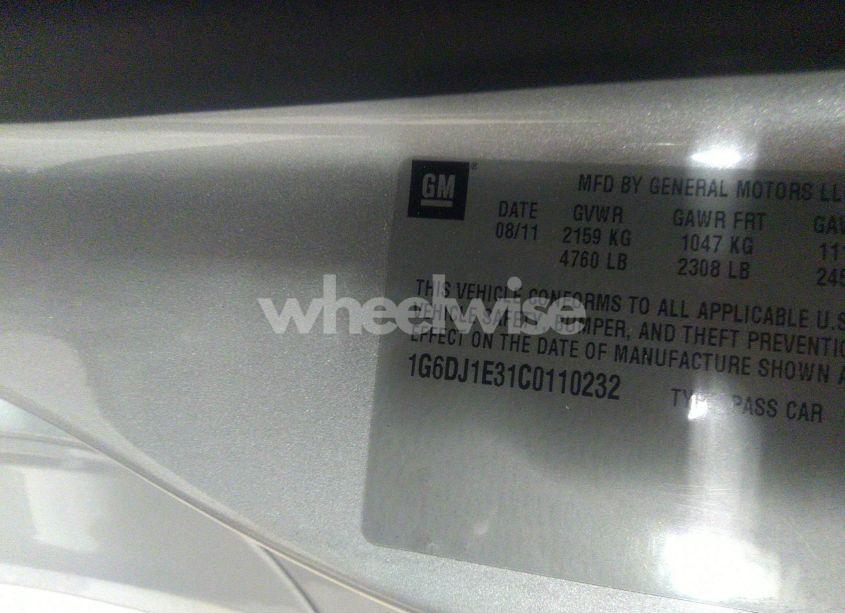 Photo 9 of 2012 Cadillac Cts PERFORMANCE (VIN 1G6DJ1E31C0110232)