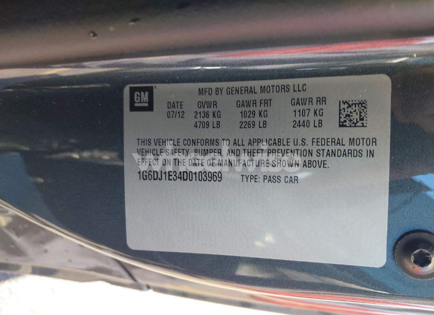 Photo 9 of 2013 Cadillac Cts PERFORMANCE (VIN 1G6DJ1E34D0103969)