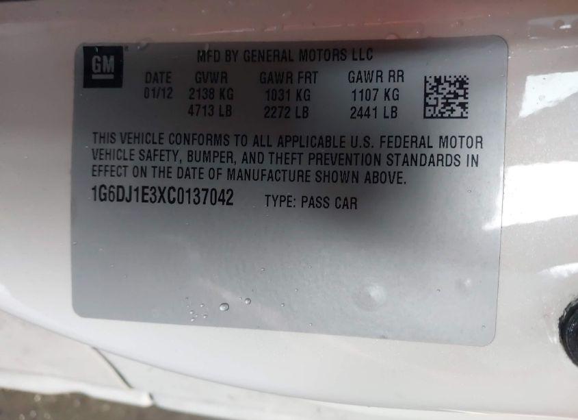 Photo 9 of 2012 Cadillac Cts PERFORMANCE (VIN 1G6DJ1E3XC0137042)