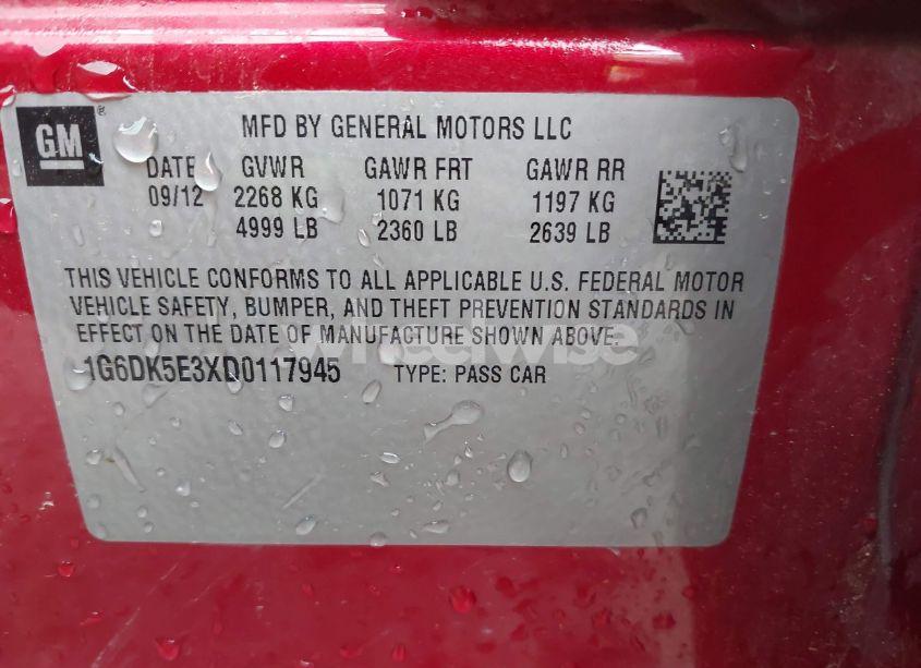 Photo 9 of 2013 Cadillac Cts PERFORMANCE (VIN 1G6DK5E3XD0117945)