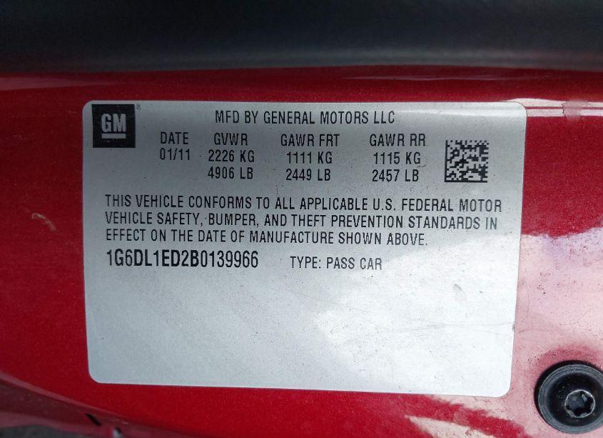 Photo 9 of 2011 Cadillac Cts PERFORMANCE (VIN 1G6DL1ED2B0139966)